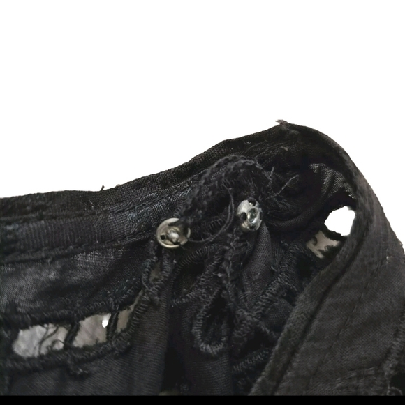 ANTHROPOLOGIE LBD Vanessa Virginia Small Embroidered Cutwork Black Eyelet Dress - Picture 11 of 14